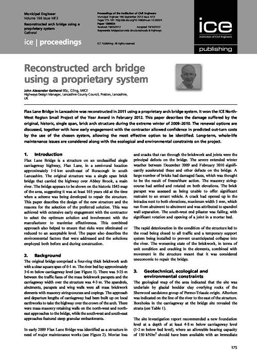 ICE Proceedings - Flax Lane Bridge